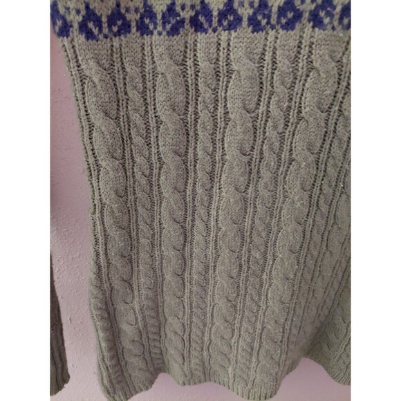I Heart Ronson Hooded Cable Fair Isle Sweater Women's Size XS - Picture 3 of 12
